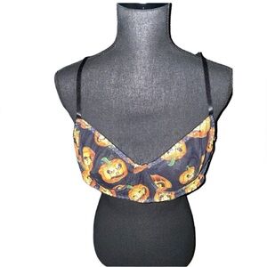 Halloween pumpkin mesh lingerie bra plus size sexy bra, women’s plus size